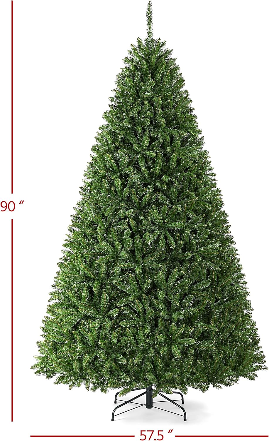 Yaheetech 7.5ft Premium Unlit Douglas Full Fir Christmas Tree with Foldable Stand Extra Thick Xmas Tree for Home Party Holiday Decoration with 2326 Branch Tips