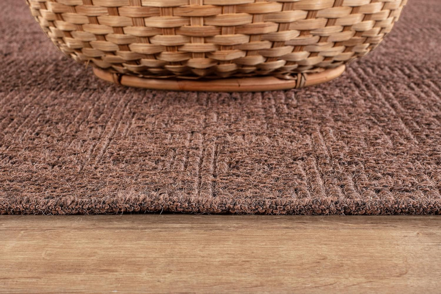 CAMILSON Easy Jute Rug 6x9, Indoor Outdoor Brown Color Fiber Area Rugs for Living Room Patio and Kitchen Rug, Solid Boho Woven Design, Easy-Cleaning, Washable Outside Carpet Alfombras (6 x 9)