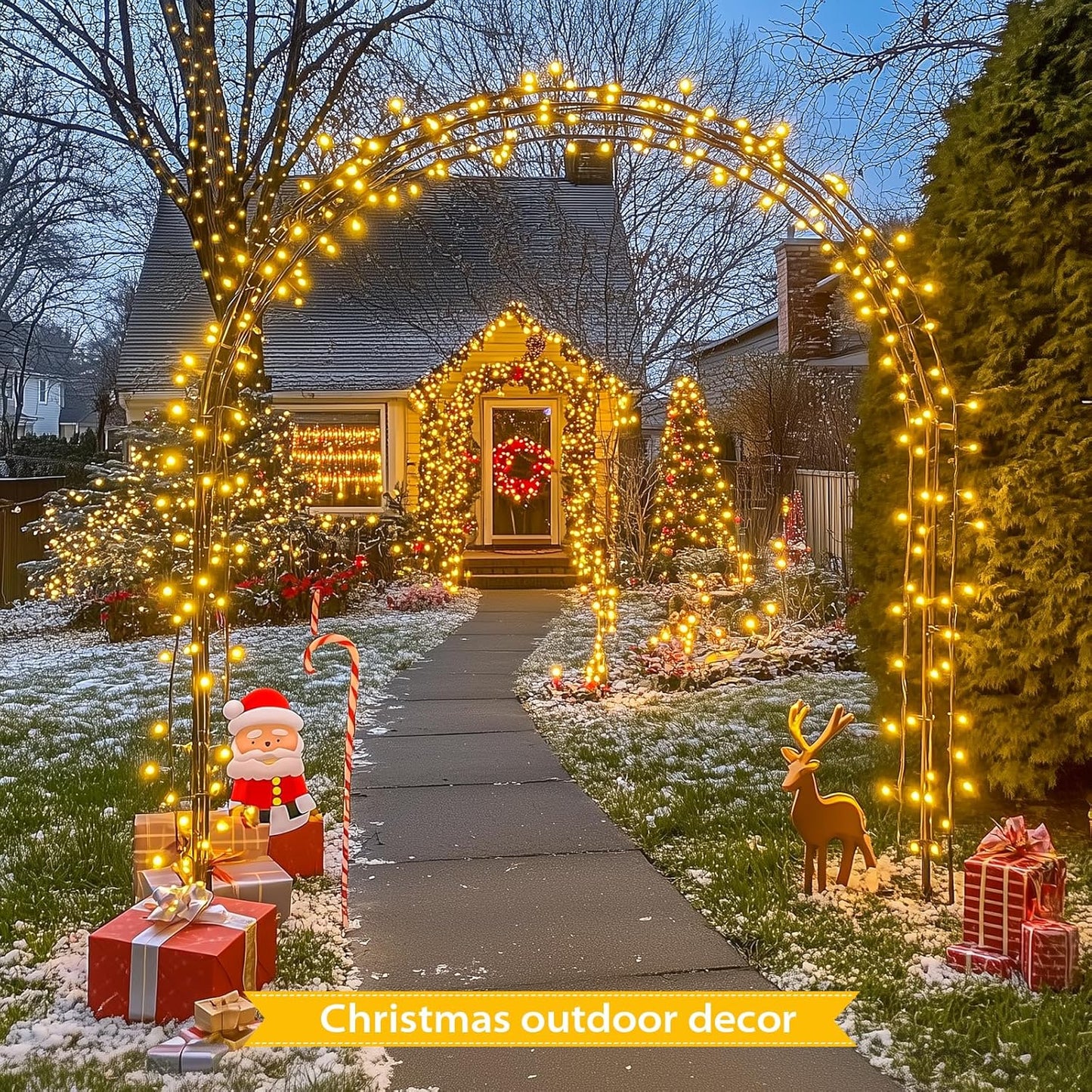 JMEXSUSS 66ft 200 LED Christmas Lights Outdoor, Warm White Christmas Tree Lights Indoor Plug in, 8 Modes Twinkle String Light for Outside Bedroom Wedding Party Classroom Dorm Ceiling Home Decorations