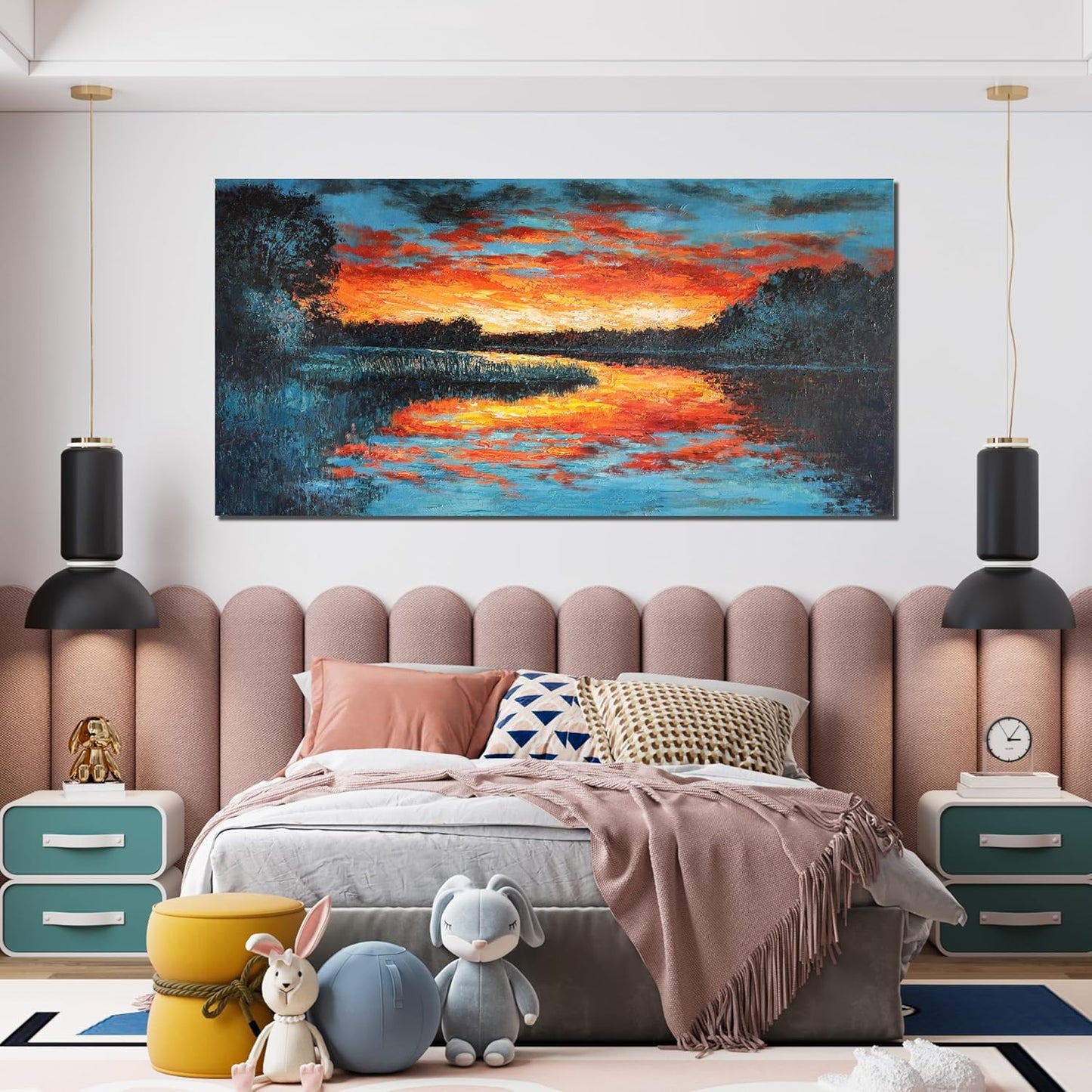 Canvas Wall Art for Living Room Artwork for Walls Nature Landscape Wall Art Decor Canvas Modern Art Wall Decor Sunset Forest Wall Art Decor Prints Art Work for Home Office Kitchen Wall Decor 20" X 40"