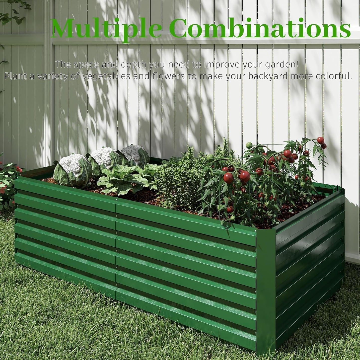 8x4x2 ft Outdoor Raised Garden Bed, Large Metal Planter Raised Beds, Planters for Outdoor Plants for Vegetables, Flowers, Herbs, Fruits, and Succulents.(4 Pcs)