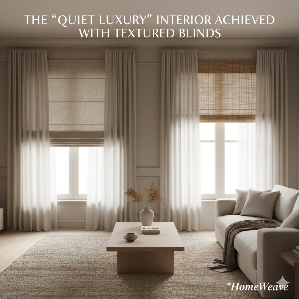 The 'Quiet Luxury' Interior Achieved with Textured Blinds 🕯️