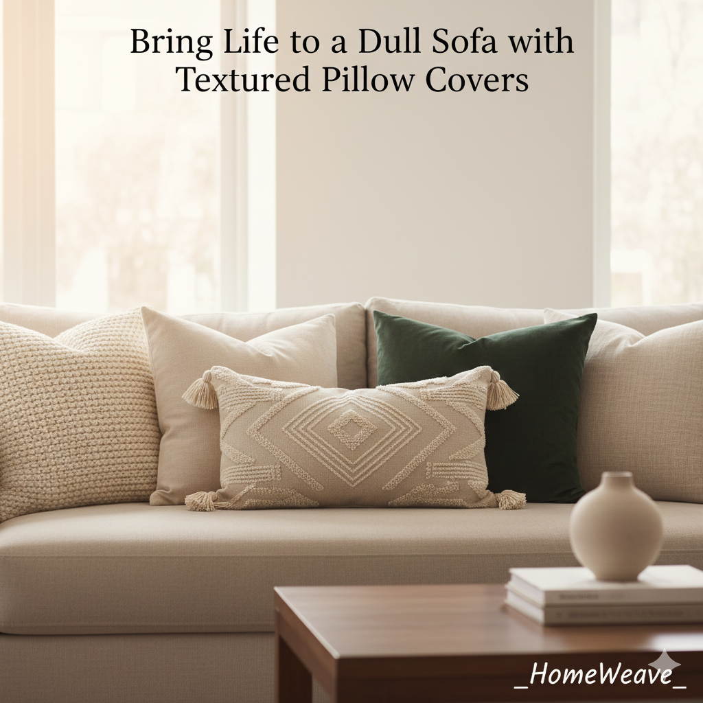 Bring Life to a Dull Sofa with Textured Pillow Covers ✨