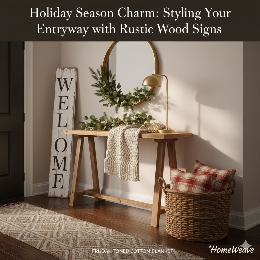 Holiday Season Charm: Styling Your Entryway with Rustic Wood Signs 🏠✨