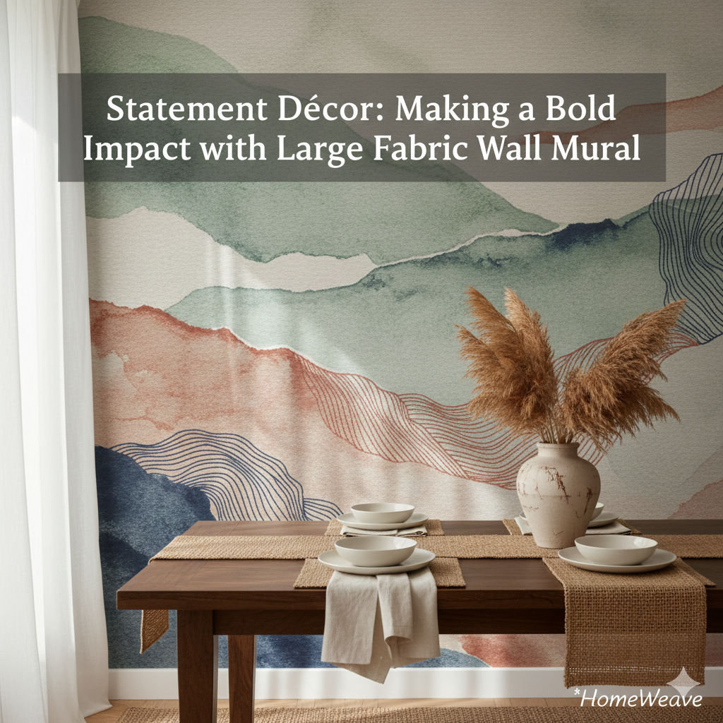 🎨 Statement Décor: Making a Bold Impact with a Large Fabric Wall Mural