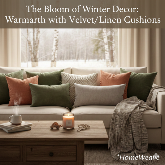 The Bloom of Winter Decor: Adding Warmth with Velvet/Linen Cushions ❄️