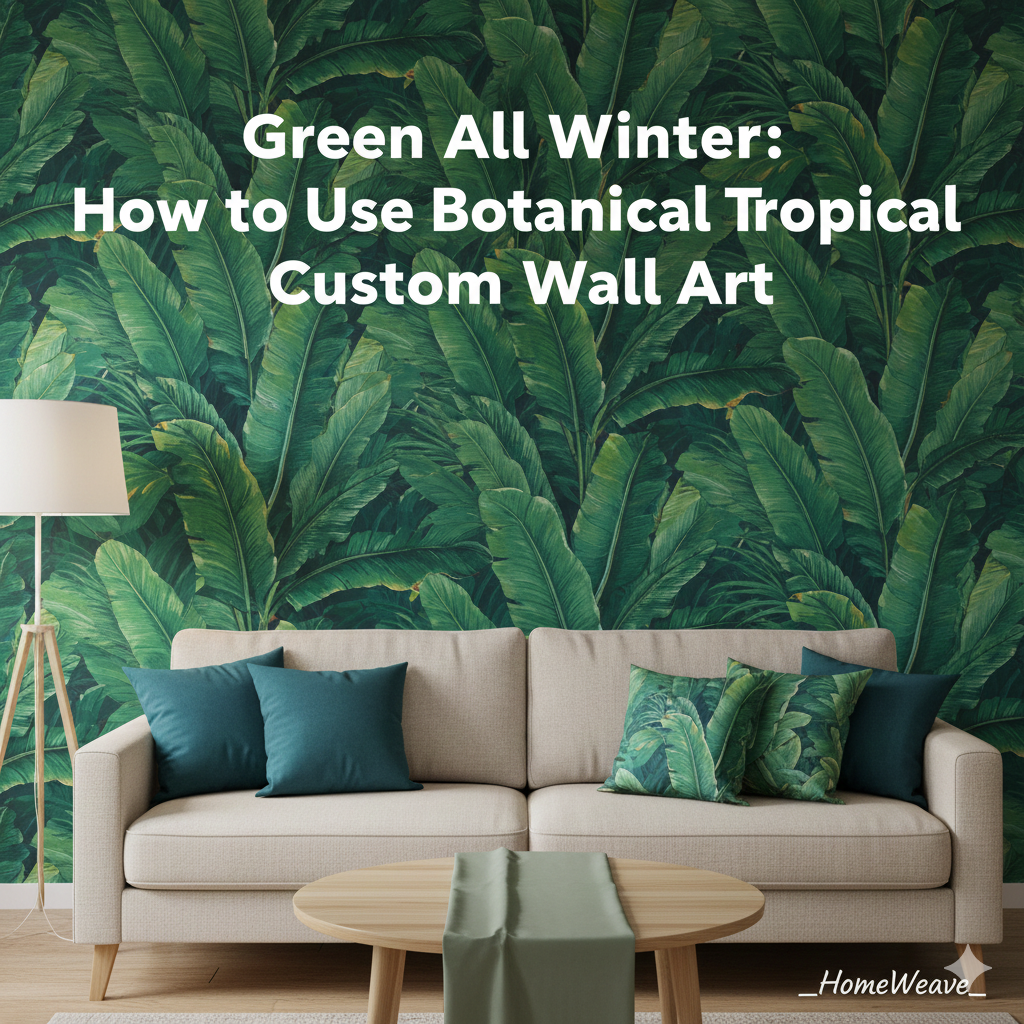🌿 Green All Winter: How to Use Botanical Tropical Custom Wall Art