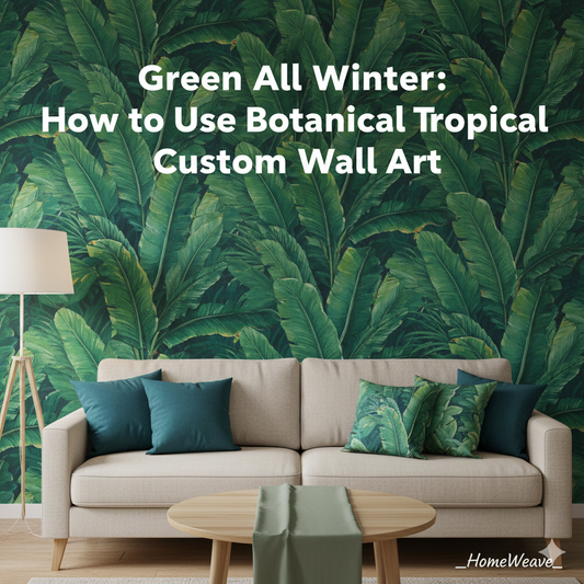 🌿 Green All Winter: How to Use Botanical Tropical Custom Wall Art