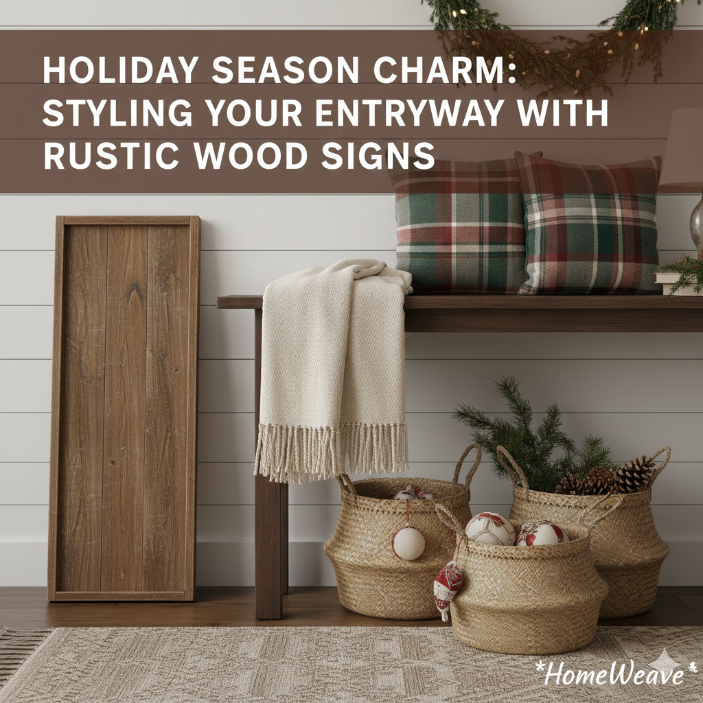 🎄 Holiday Season Charm: Styling Your Entryway with Rustic Wood Signs