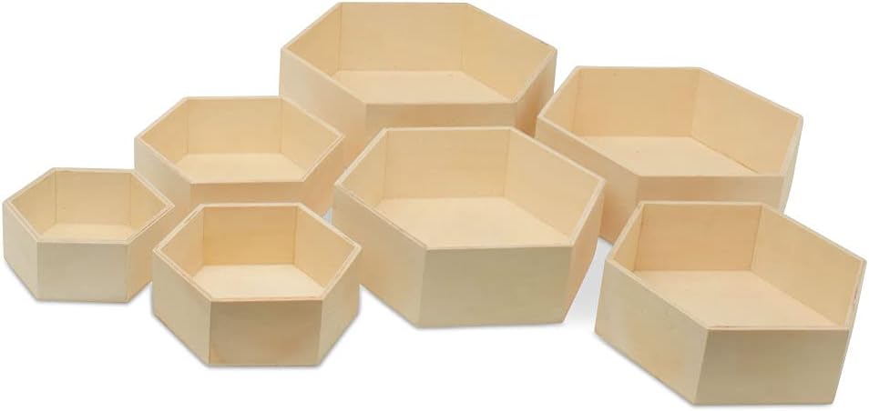 Set of 7 Hexagon Trays Pack of 5