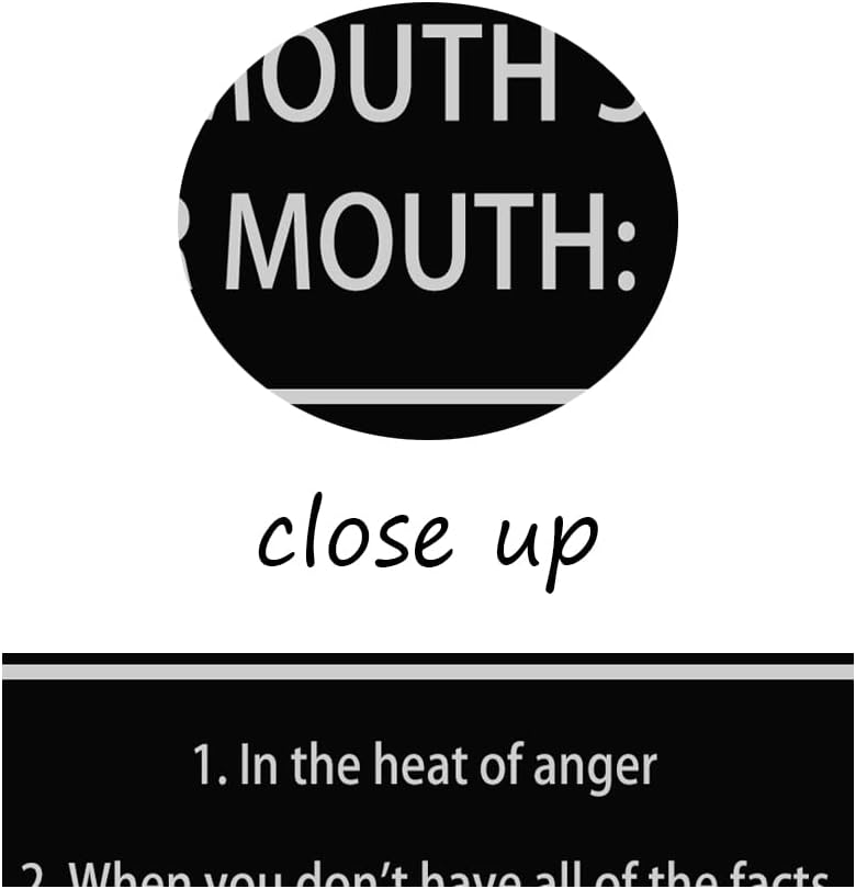 When to Keep Your Mouth Shut Don't Open Your Mouth Inspirational Canvas Wall Art Motivational Poster Life Learning Quote Picture Home Office Decor Painting Framed and Stretched[30''W x 40''H]