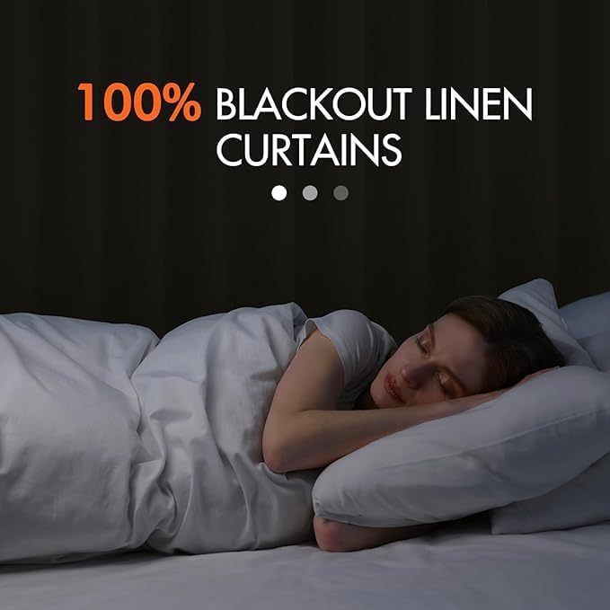 MIULEE 100% Blackout Curtains 102 Inch Long 2 Panels Set for Bedroom, Thick Faux Linen Black Out Curtain Room Darkening Back Tab Pleat Window Textured Drapes with Hooks for Living Room, Dutch Cocoa