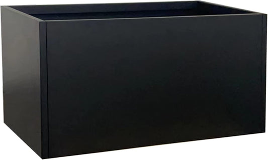 Steel Planter 36" x 12" x 16" Metal Rectangle Outdoor Planter Black Powder Coated Flower Box Metallic Heavy Pot Indoor & Outdoor, Commercial & Residential (L36 x W12 x D16, Black)