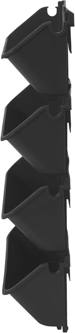 Self Watering Outdoor Wall Mounted Planter Vertical Garden with 16 Pockets Plastic Plant Grow Pots for Hanging Flower Herbs Vegetables Home Indoor Outdoor Black