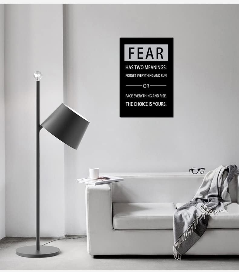 Fear Has Two Meanings Motivational Wall Art Printed Pictures Canvas Inspirational Entrepreneur Quotes Pictures Posters Home Decor Painting Frame for Living Room Office Ready to Hang [12''W x 18''H]