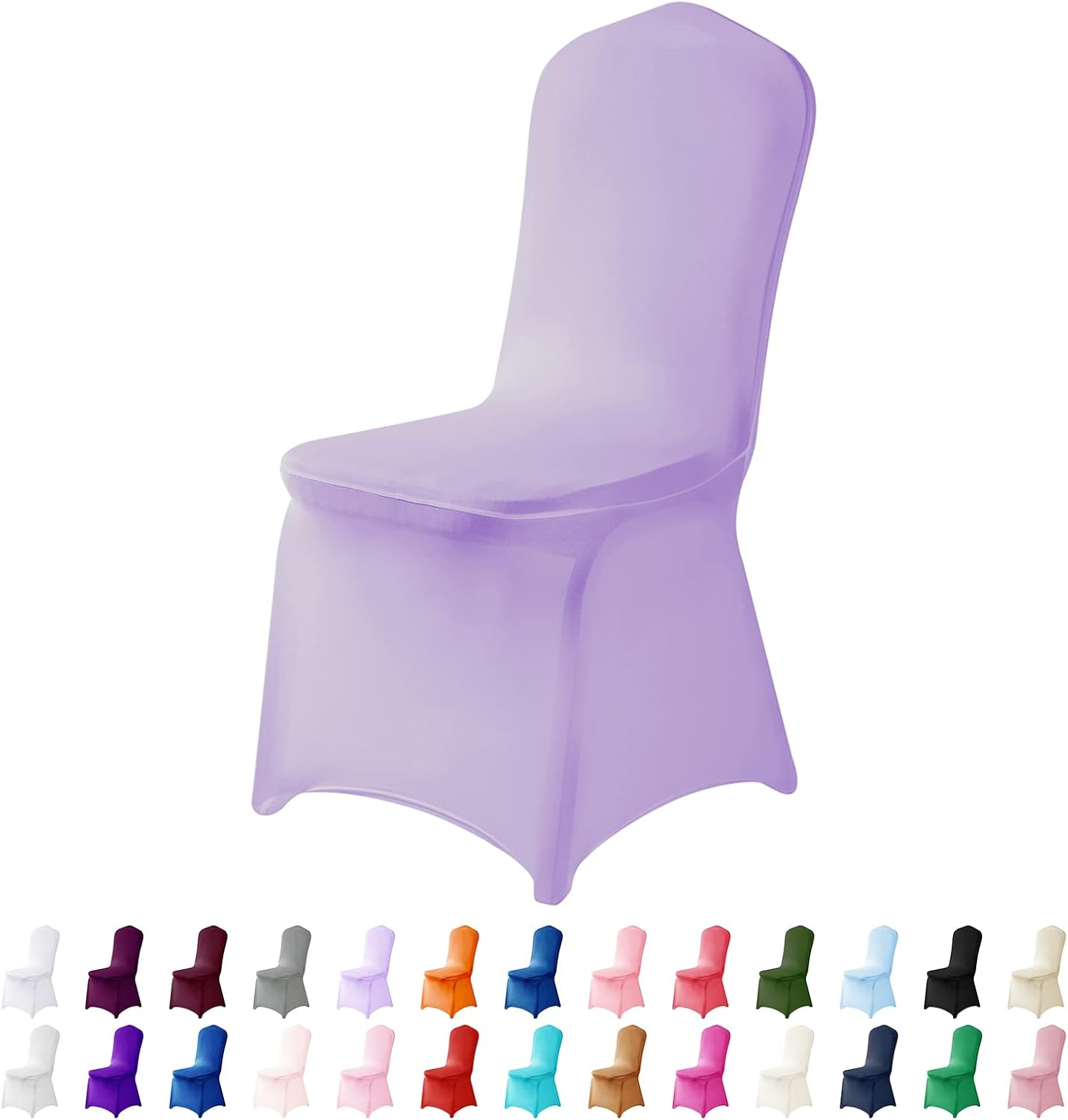 Spandex Chair Covers, 12PCS, Washable Protector for Living Room, Party, Banquet, Wedding, Hotel (Lavender)