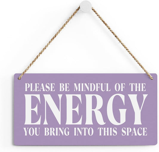 Purple Decor Spiritual Meditation Room Decor Inspirational Spa Decoration Positive Affirmations Wall Wood Plaque Sign Hanging Door Sign Home Office Yoga Room Decoration