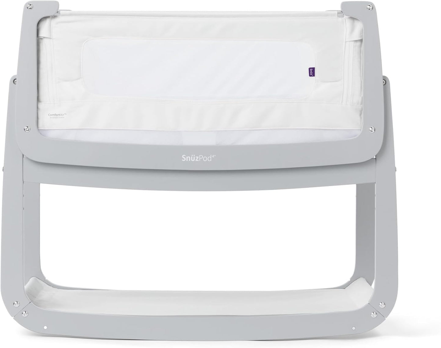 SnuzPod 4 Rocking Baby Bassinet Bedside Sleeper - Lightweight, Portable Bedside Bassinet, Lift Off Crib, Zip Down Wall, 3D Breathable Mattress, 6 Height Settings and Comfort Incline Mode, Dove