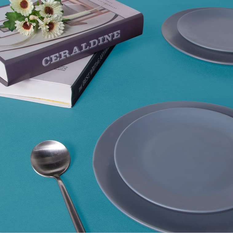 sancua Rectangle Tablecloth - 70 x 108 Inch - Stain and Wrinkle Resistant Washable Polyester Table Cloth, Decorative Fabric Table Cover for Dining Tables, Buffet Parties and Camping, Teal