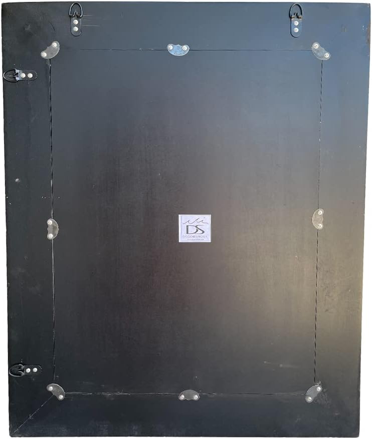 Multi-Colored & Gold, Luxe Mosaic Glass Framed Wall Mirror, Decorative Embossed Mosaic Rectangular Vanity Mirror/Accent Mirror (Large)