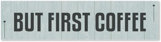 Generic Funny Wood Sign But First Coffee Rustic Wooden Hanging Sign Home Farmhouse Kitchen Wall Decoration 16 x 6 Inch