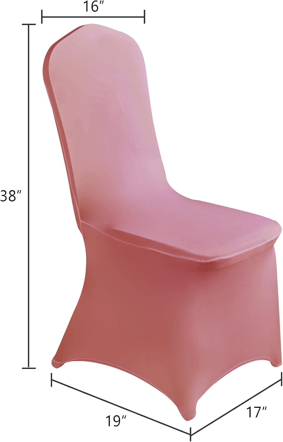 SUPERO Waterproof Spandex Chair Protector - 12PCS Stretch Dining Covers for Universal, Banquet, Wedding Event, Hotel (Dusty Pink)