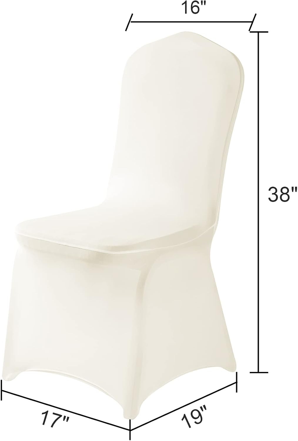 Spandex Chair Covers, 12PCS, Washable Protector for Living Room, Party, Banquet, Wedding, Hotel (Ivory)