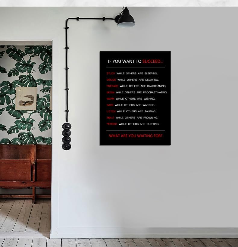Motivational Wall Art for Office If You Want to Succeed Inspirational Painting Positive Entrepreneur Quotes Canvas Poster Pictures Print Wall Decor Artwork for Living Room Framed [30''Wx 40''H]