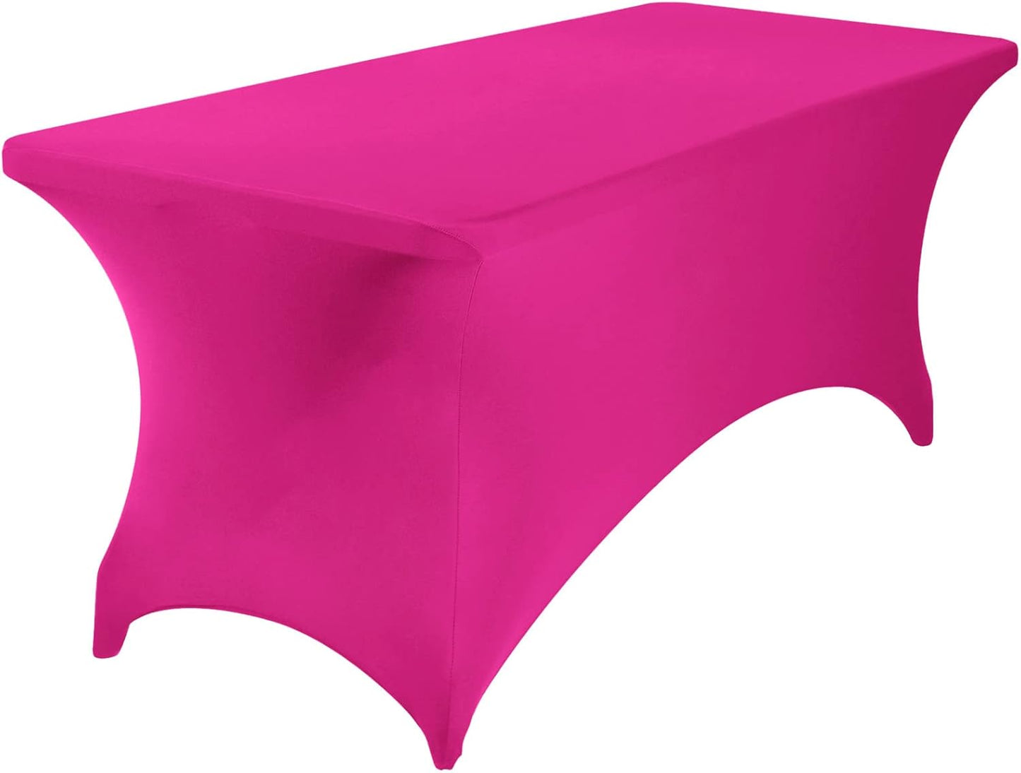 4Pack Spandex Waterproof Table Covers 6ft，Spandex 6ft Waterproof Table Cover for Party,Wedding, Banquet, and Events(Fuchsia)