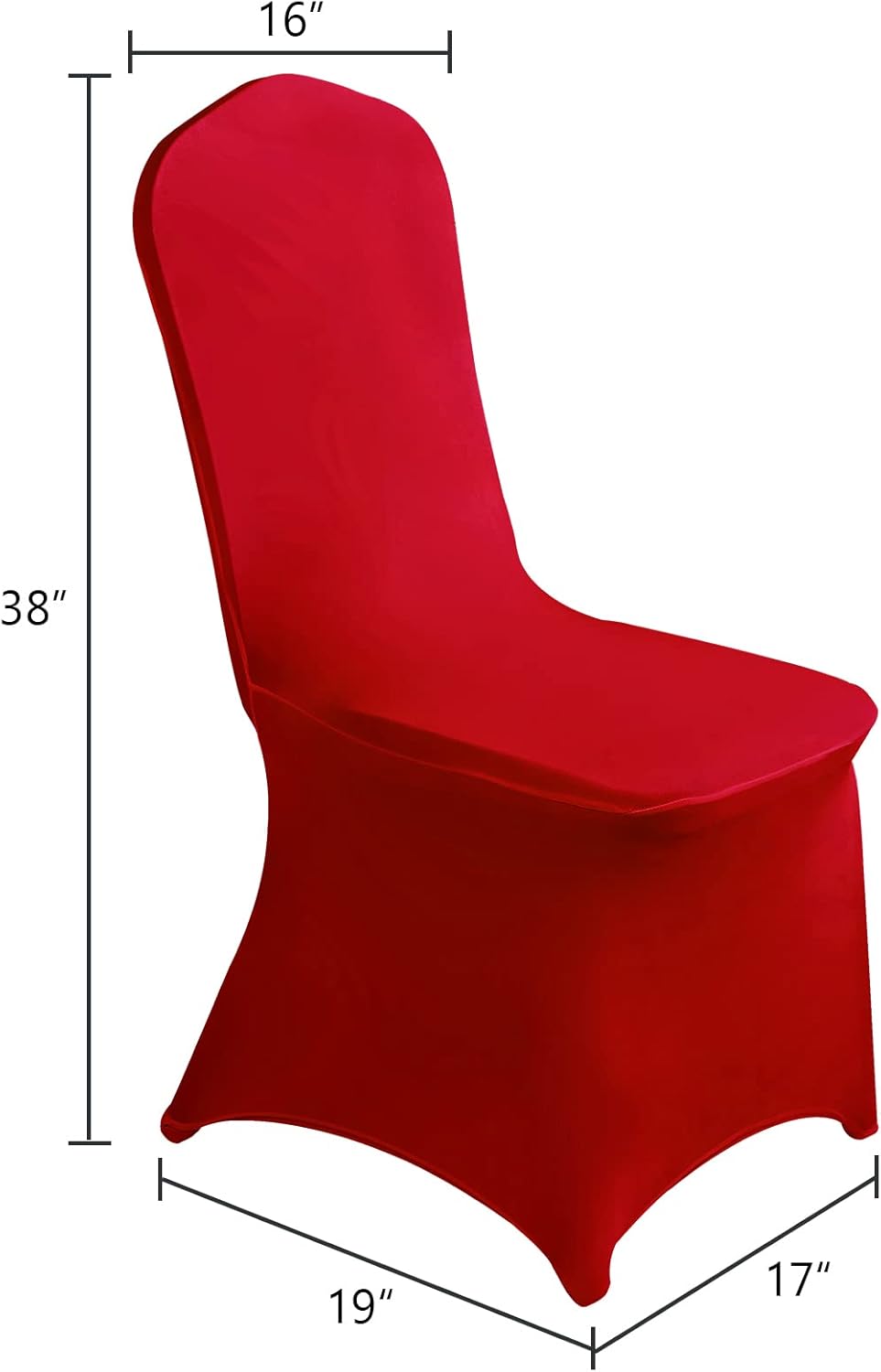 SUPERO Waterproof Spandex Chair Cover 50PCS, Stretch Dining Chair Covers, Polyester Outdoor Chair Covers, Protector Stretch Chair Cover for Party Universal, Banquet, Wedding Event, Hotel(Red)