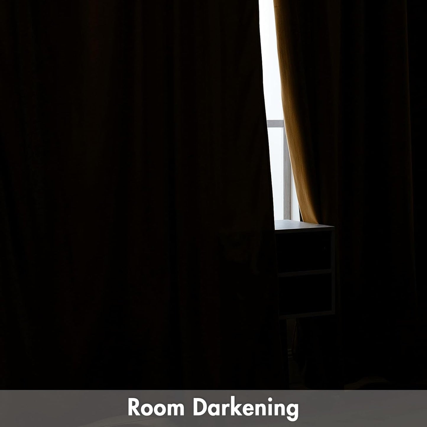 MIULEE Golden Brown Velvet Curtains Thermal Insulated Blackout Curtain Drapes for Bedroom Living Room Darkening 90 Inches Long Curtains Panels Rod Pocket Set of 2