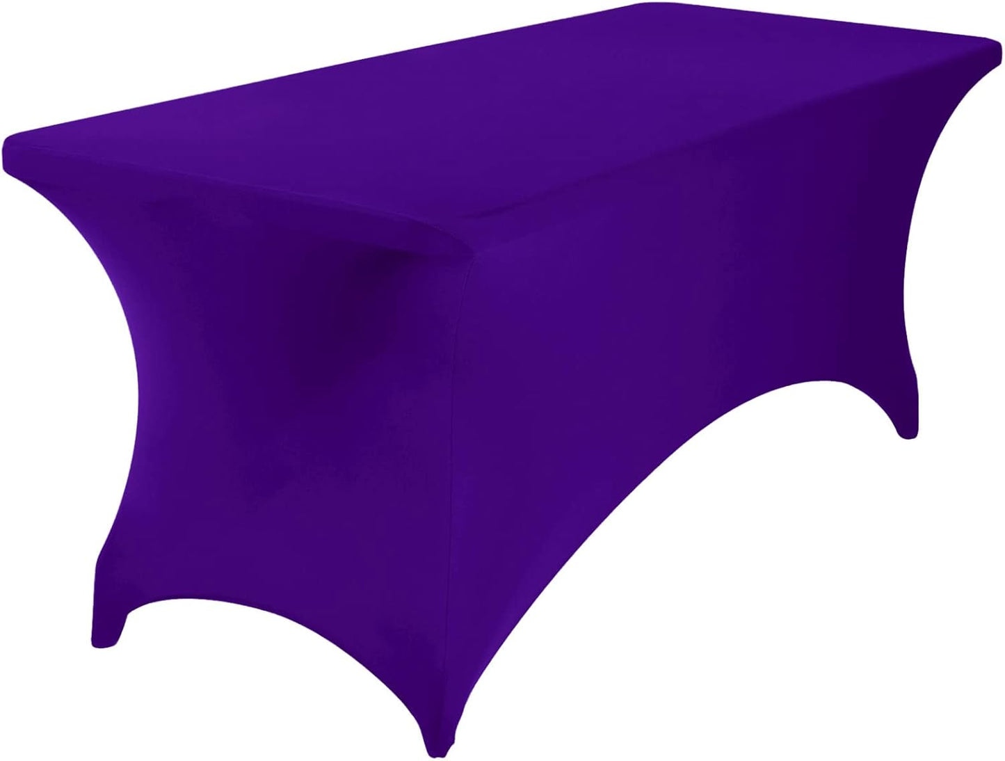 2Pack Spandex Waterproof Table Covers 6ft，Spandex 6ft Waterproof Table Cover for Party,Wedding, Banquet, and Events(Purple)