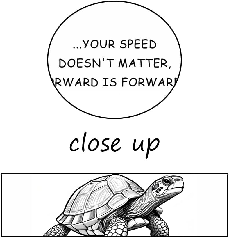 Motivational Wall Art Turtle Quote ‘SPEED DOESN'T MATTER, FORWARD IS FORWARD...’ Inspirational Canvas Poster Printed Modern Artwork for Office School Home Decor Framed Ready to Hang[18" W X 24" H]