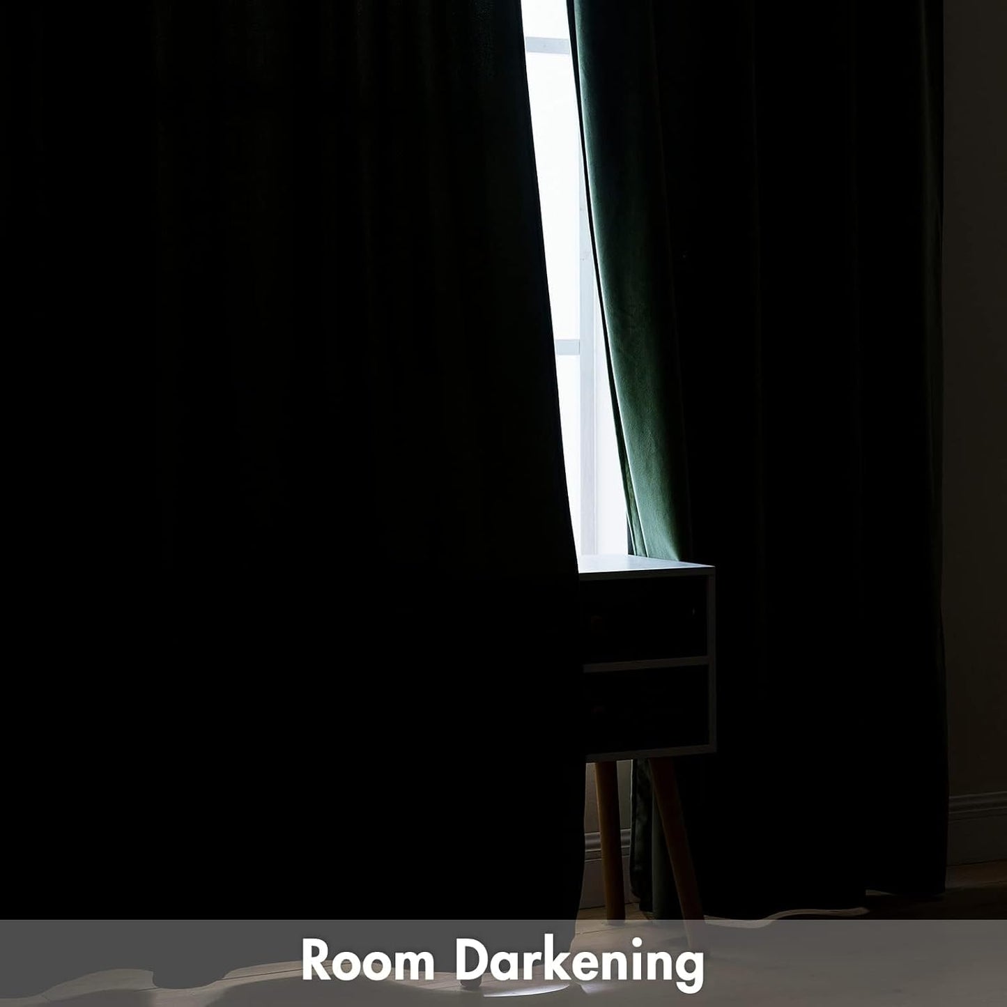 MIULEE Olive Green Velvet Curtains 84 Inches Long, Thermal Insulated Blackout Drapes for Bedroom Living Room Patio Door, Light Blocking Window Panels, Rod Pocket, Set of 2 W66 x L84