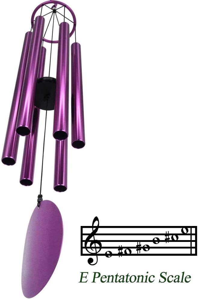 Memorial Wind Chimes Outdoor Large Deep Tone,36 Inch Wind Chimes Unique Tuned Relaxing Soothing Melody,Sympathy WindChimes for Mom,Dad，Garden, Yard, Patio, Porch，Home Decoration and Gift,(Purple)