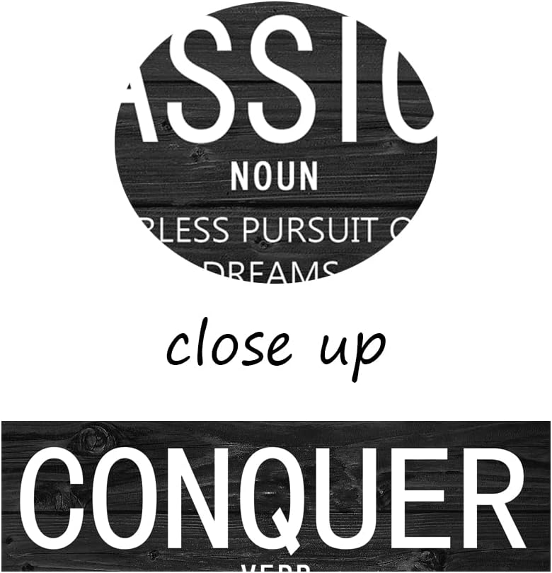 Passion Mindset Conquer Motivational Poster Inspirational Canvas Wall Art Paintings Inspiration Artwork Living Room Office Prints Wall Decor Decoration Wooden Framed Ready to Hang [30''Wx 40''H]