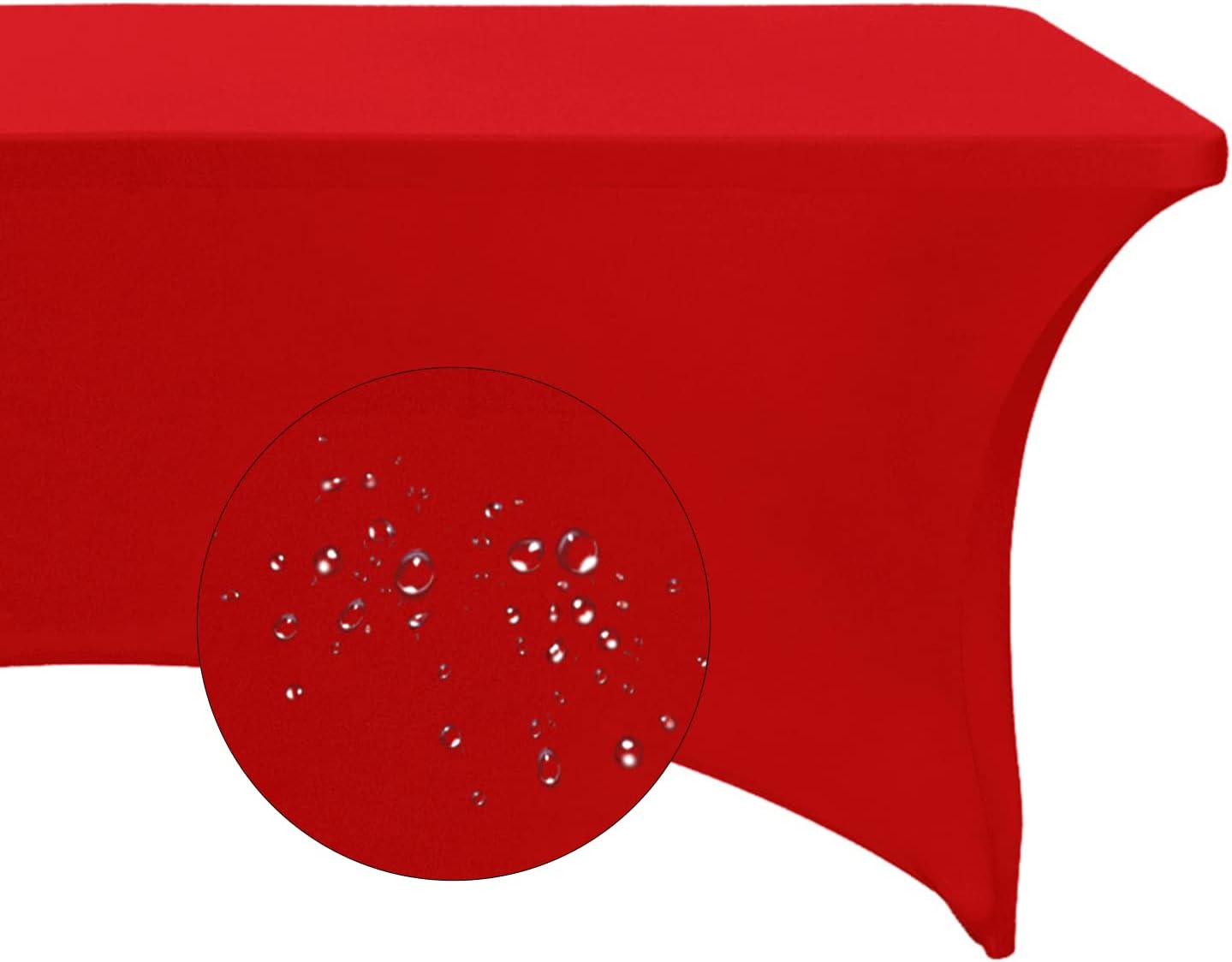 Spandex 4ft Waterproof Table Cover for Party,Wedding, Banquet, and Events(Red)