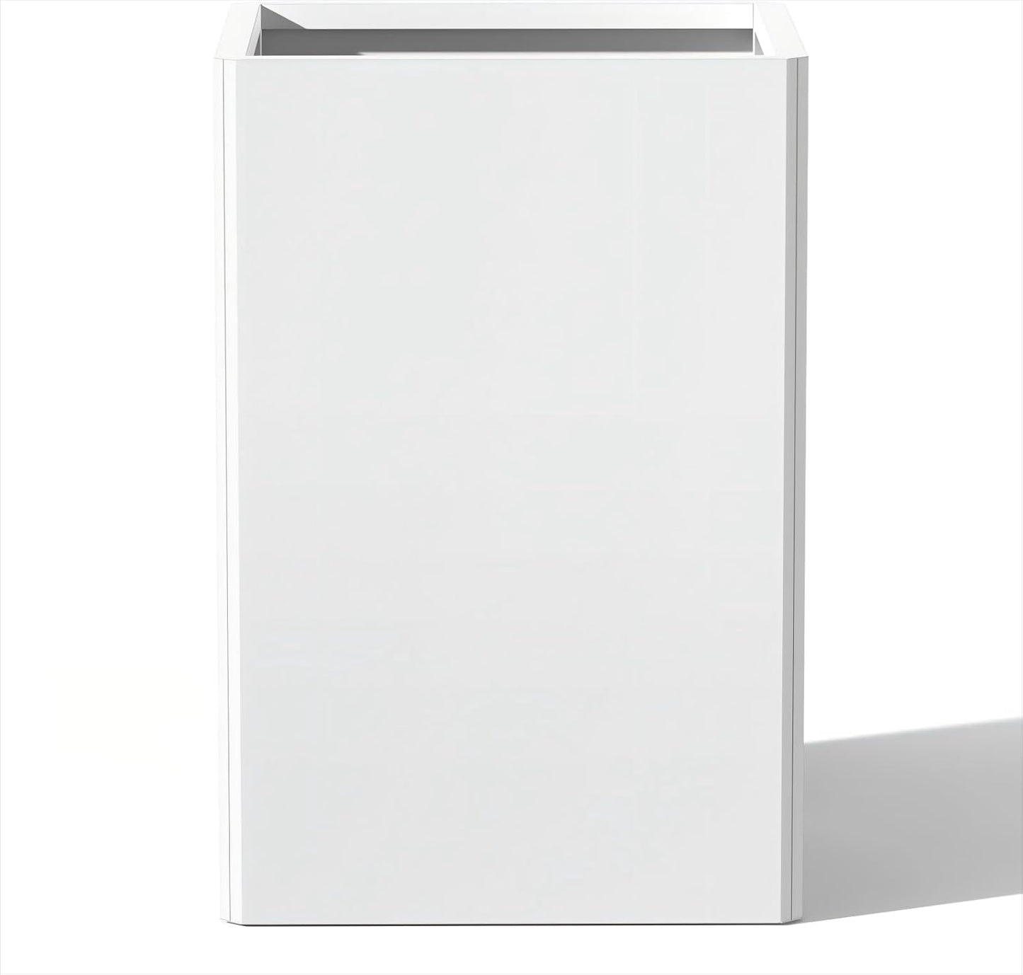 24 Inch Galvanized Steel Planter for Outdoor Plants, White Rectangle Outdoor Planters, Heavy Duty Flower Pot Modern Commercial Residential for Trees Patio Deck Yard Garden