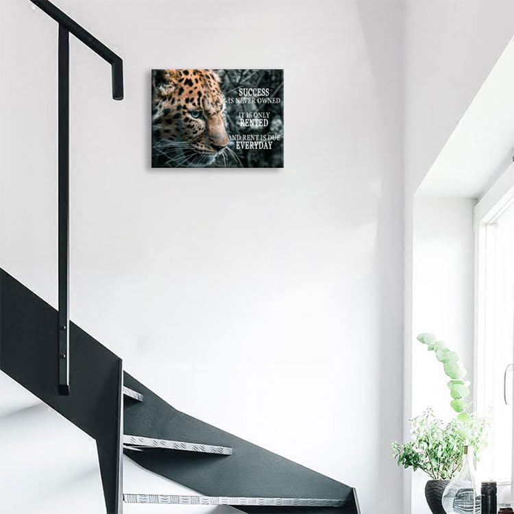 Motivational Wall Decor Success Entrepreneur Quotes Posters Success Is Rented Inspirational Wall Art For Office Living Room Bedroom Office Bathroom Canvas Print Framed Ready to Hang[18" W X 24" H]