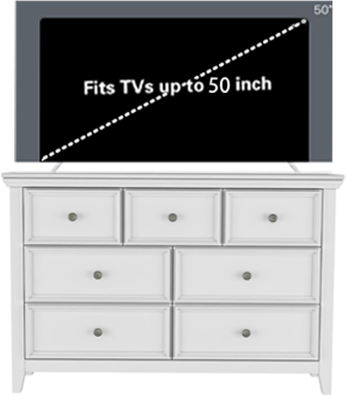 BLANKSPACE White 7 Drawer Dresser, Modern Dresser for Bedroom, Wood Drawer Organizer with Metal Knobs, Large Capacity Wood Cabinet for Bedroom