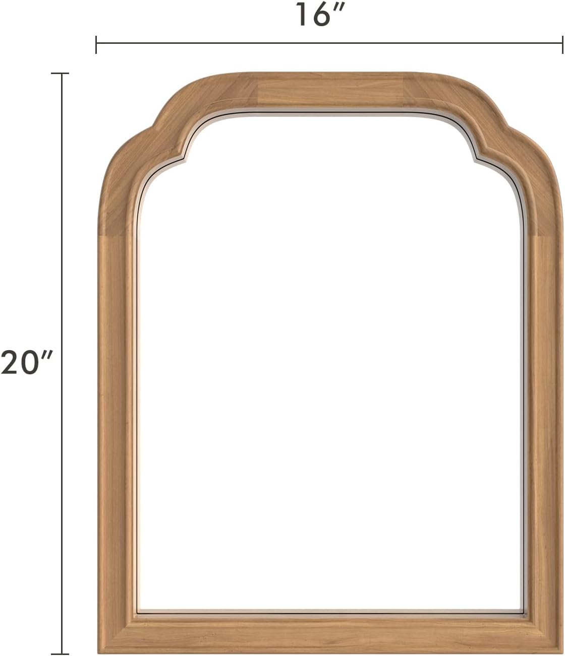 WallBeyond Wood Frame Wall Mirror Decor for Entryway, Living Room or Bedroom Home Decor - Light Woodgrain [16" x 20" Honey-Colored]