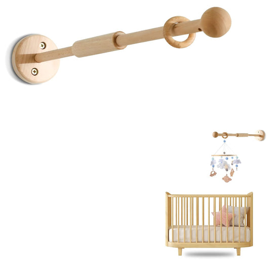 Baby Crib Mobile Arm,HBM Wooden Mobile Arm for Crib Mobile Hanger for Crib Baby Girl Nursery Decor