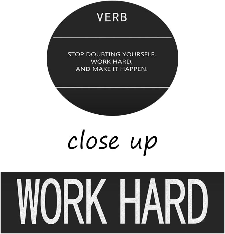 Work Hard Verb Inspirational Wall Art Office Wall Decor Motivational Quotes Posters Canvas Painting Inspirational Pictures Prints Artwork Modern Home Decor Living Room Classroom Framed[18" W x 24" H]