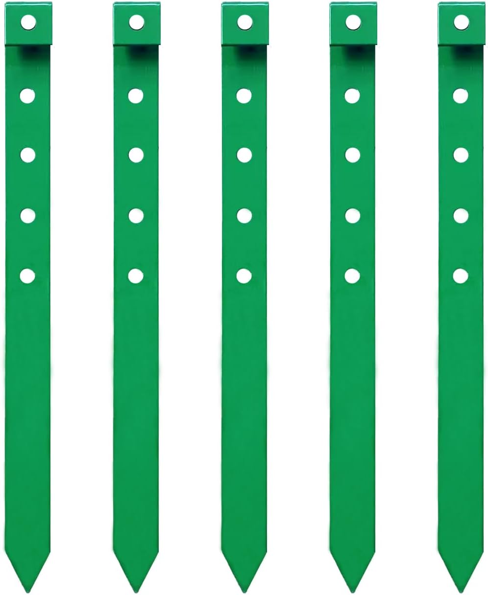 60Pcs Metal Garden Landscape Edging Stakes, Green,10in anchoring Stakes Landscape Anchoring Spikes for Terrace Board,Garden Liner, Landscape Edging Coil,Bender Board,Grass Barrier