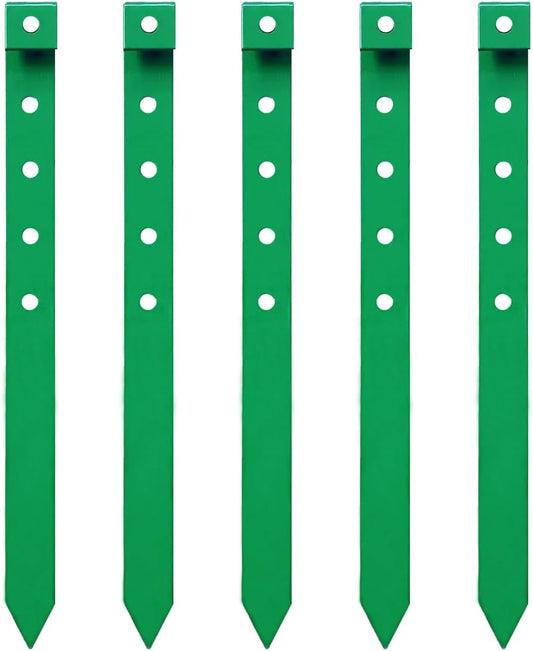 60Pcs Metal Garden Landscape Edging Stakes, Green,10in anchoring Stakes Landscape Anchoring Spikes for Terrace Board,Garden Liner, Landscape Edging Coil,Bender Board,Grass Barrier