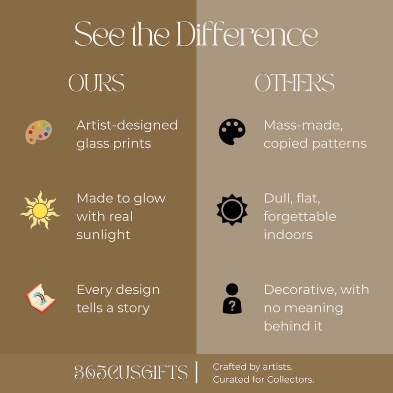 Rectangle Sun and Moon Stained Glass Suncatcher Window Hangings, Suncatchers Colorful Glass Panel Sun Catchers Gifts, Decoration for Home Garden Christmas Party Wedding