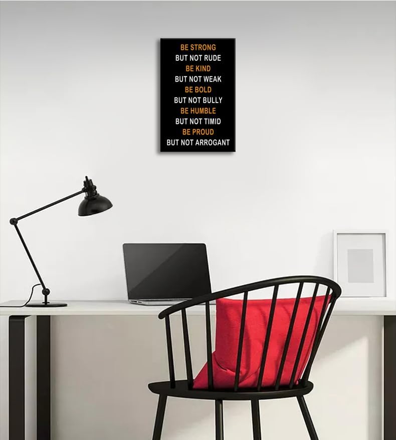 Inspirational Wall Art Office Decor Motivational Posters Prints on Canvas Inspiring Entrepreneur Positive Quotes Pictures Prints Artwork Modern Home Living Room Shcool Decor Framed [12''Wx 18''H]