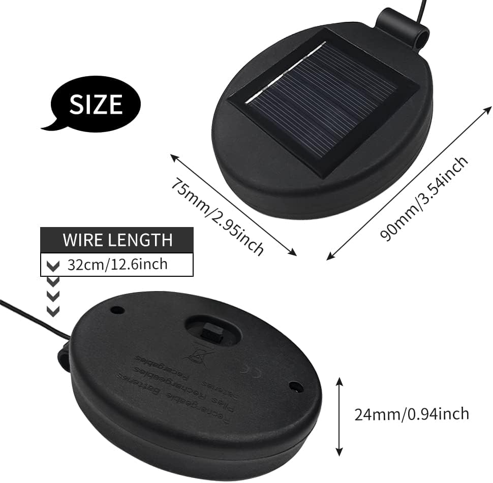 Solar Lantern Light Replacement Top for Flower Light ,LED Solar Panel Lantern Lid Replacement Part for Outdoor Flower DIY Garden Patio Decor (2PCS)