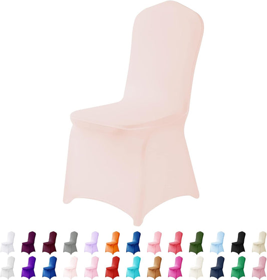 Spandex Chair Covers, 25PCS, Washable Protector for Living Room, Party, Banquet, Wedding, Hotel (Blush Pink)