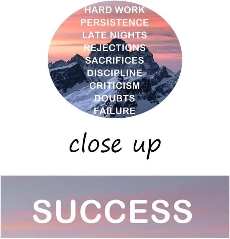 Snow Mountain Motivational Canvas Wall Art Inspirational Success Painting Pictures Inspiring Entrepreneur Posters Prints Artwork Decor Framed for Home Office Living Room Ready to Hang [18''Wx 24''H]